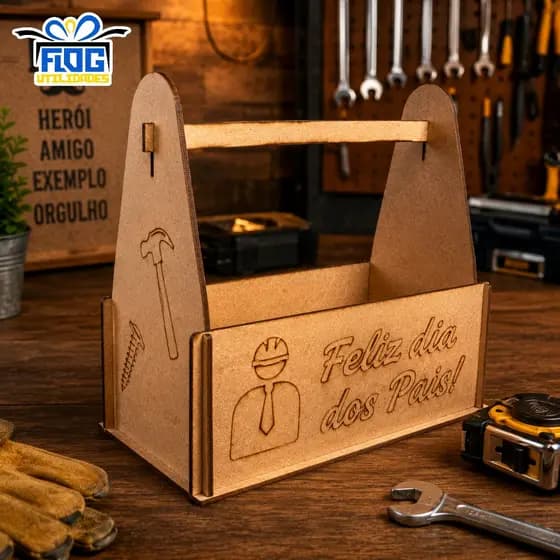 Kit Com 100 Unidades Caixas De Ferramentas Lembrancinhas Dia Dos Pais em MDF / Decoração - Presente - Pai