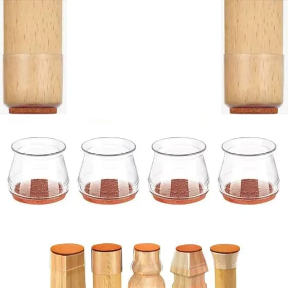 KIT PROTETOR DE PÉ DE CADEIRA COM FELTRO DE SILICONE FLEXIVEL MESA MOVEIS SEM BARULHOS E ARRANHOES