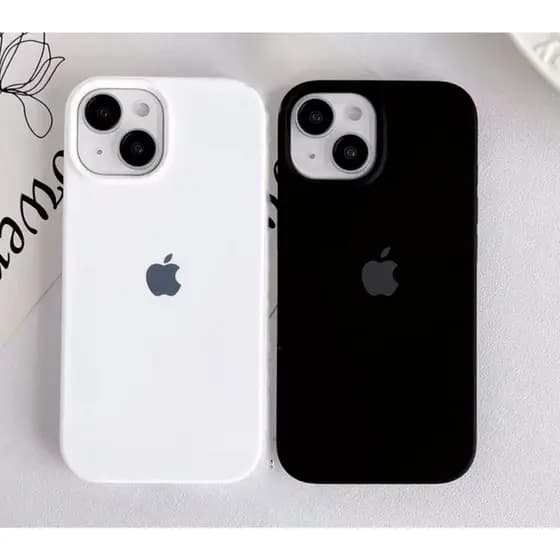 Capinha Silicone Aveludada iPhone Preto Branco 11 12 13 14 15 16 Pro Max Capa iPhone