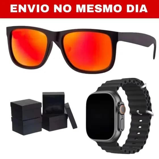 Kit Masculino Relógio Original Prova d'Água + Óculos Lupa + Caixa Presente Dia dos Pais