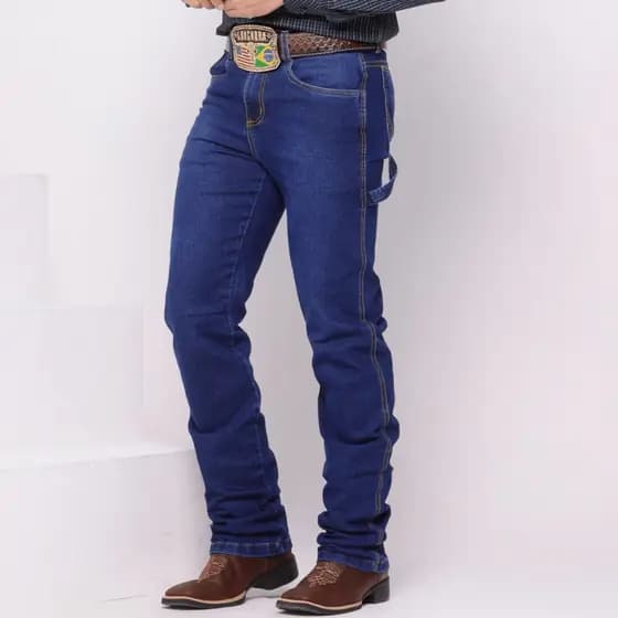 Calça Country Masculina Jeans Premium Rodeio Western com Elastano Calça Jeans Masculina