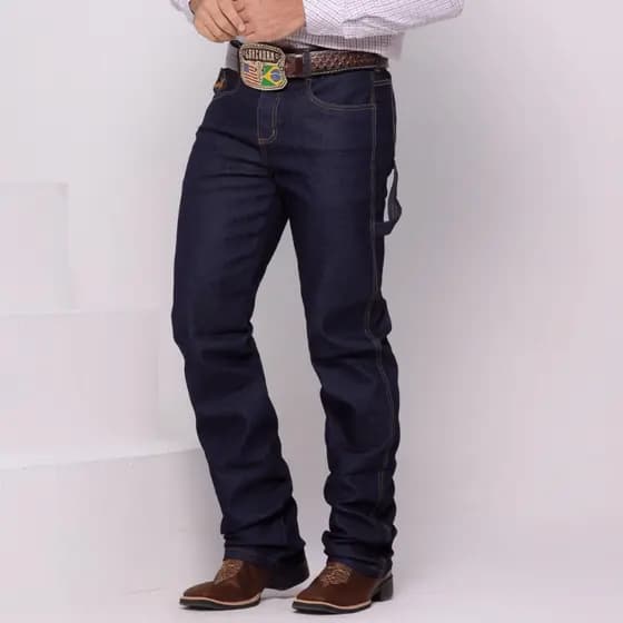 Calça Country Masculina Jeans Premium Rodeio Western com Elastano Calça Jeans Masculina