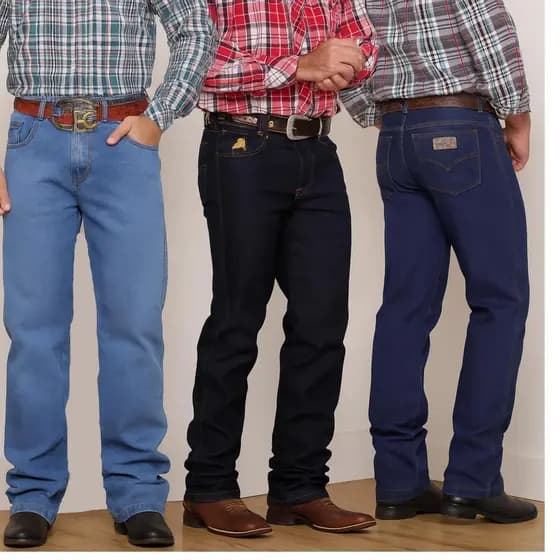 Kit 3 Calças Masculina Jeans Cowboy Tradicional Calça Country Reta Elastano calca Tecido Premium