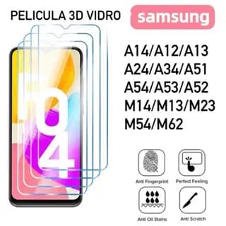 Pelicula De Vidro 3D Para SAMSUNG A14/A24/A15/A05/A05S/A23/A34/A54/55/A12/A13/A52/A53/A51/M52/M62/M54/M14/M34/M13/M23