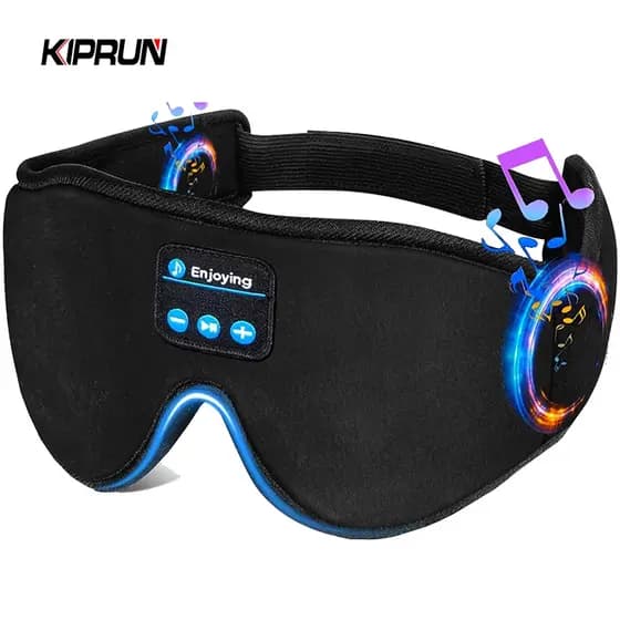 KIPRUN 3D Máscara Para Dormir , Sem Fio Bluetooth , Fones De Ouvido Com Música Microfone Os Olhos Ajuda