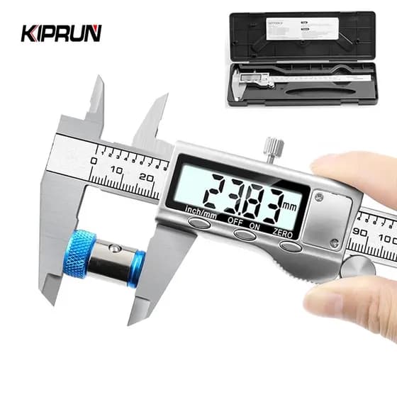 Ferramenta De Medição De Paquímetro Digital KIPRUN , Vernier De Aço Inoxidável , Micrômetro Com Tela LCD Grande , Medido