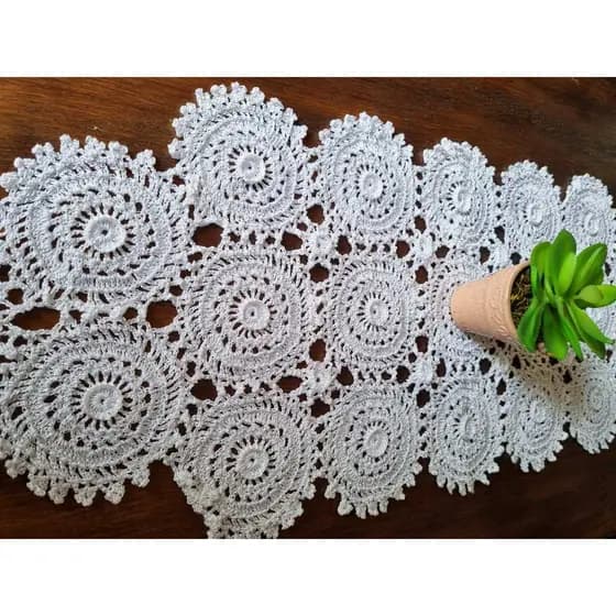 Trilho Caminho de MESA ARTESANAL ESPECIAL Crochê 1,70 m