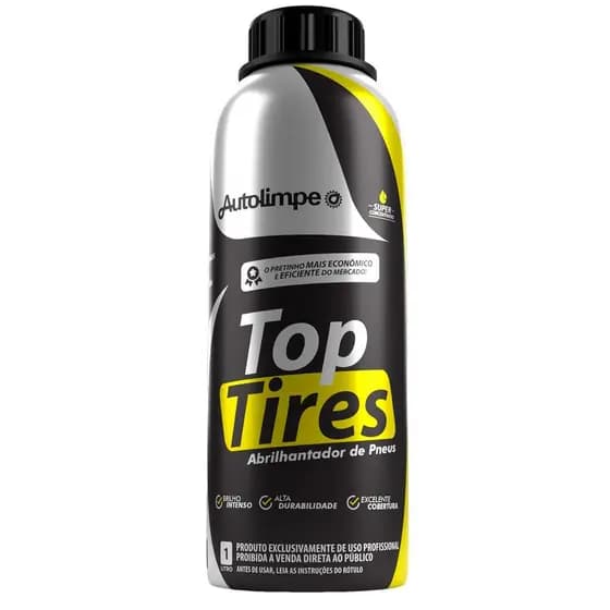Top Tires Pretinho Para Pneus 1L Gelatina Brilho Intenso Autolimpe
