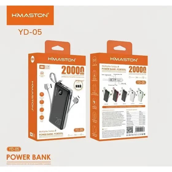 Carregador Portátil Bateria 20000Mah Turbo Power Bank Com Tela Lcd Universal