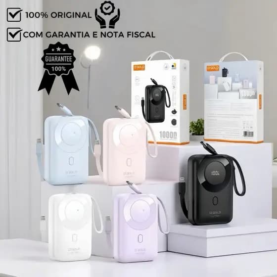 Carregador Portátil Bateria 10000Mah Turbo 20W Com Cabo IPHONE TIPO-C Universal BTE-15A