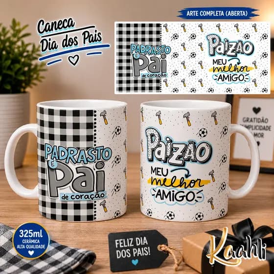 Caneca Dia Dos Pais Padrasto paizão papai xicara presente perfeito para Pai