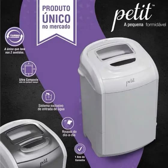 Lavadoura de Roupa Petit 1,2 Kg Branca 127V