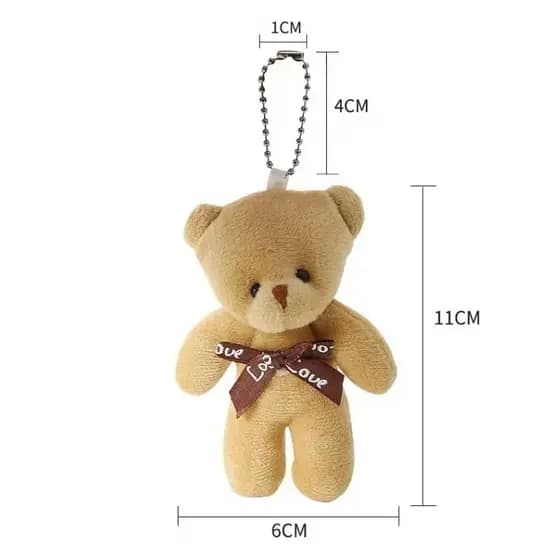 Chaveiro e Brinquedo 12CM com Pingente Ursinho Urso de Pelúcia de Love