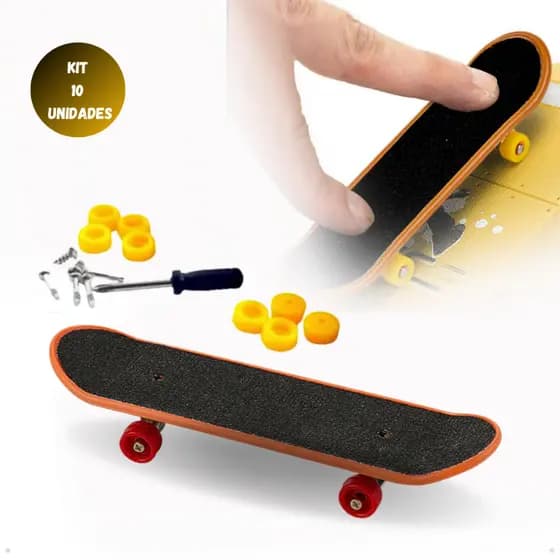 10 Skates De Dedo Com Lixa Fingerboard Presente Para Criança