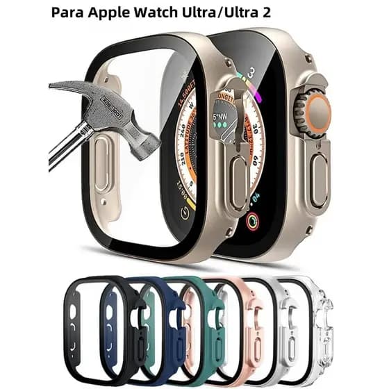 Película+PC Capinha Case Para Apple Watch Ultra 49mm iWatch Capa Para Proteção Do Para-choques