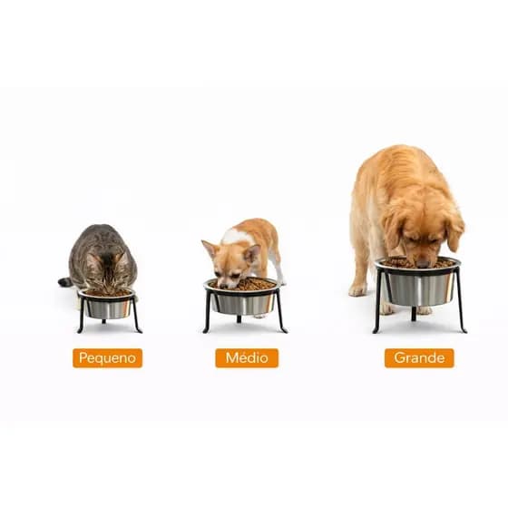 Comedouro e Bebedouro Elevado Para Caes e Gatos (3 Tamanhos Diferentes)