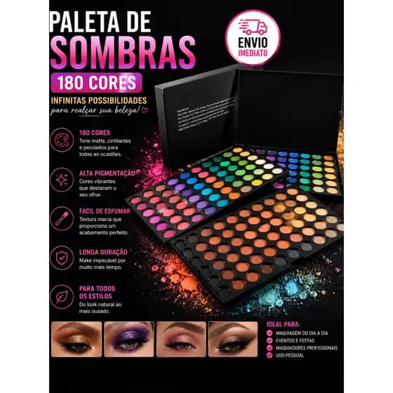 Conjunto De Paleta De Sombras 180 Cores Maquiagem Profissional Magic Make