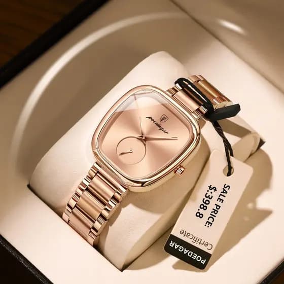POEDAGAR Relógio Feminino De Luxo Em Ouro Rosa Para Mulheres Relógio Feminino Original De Aço Inoxidável À Prova D'água Relógio De Pulso De Quartzo Relógios Femininos Elegantes + Caixa