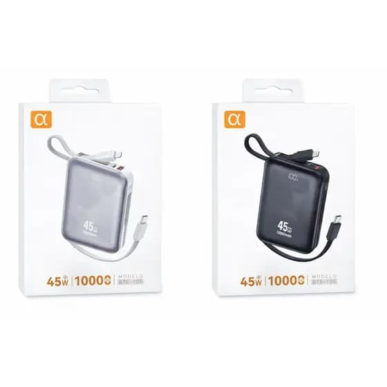 Power Bank 10000mAh Turbo 45w Cabo USB-C