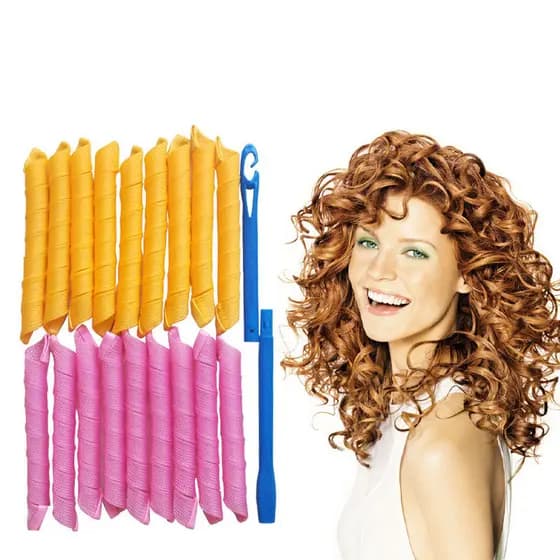 Modelador de cabelo espiral sem calor de 30cm, ferramenta de ondulação de cabelo transfronteiriça, ferramenta prática de