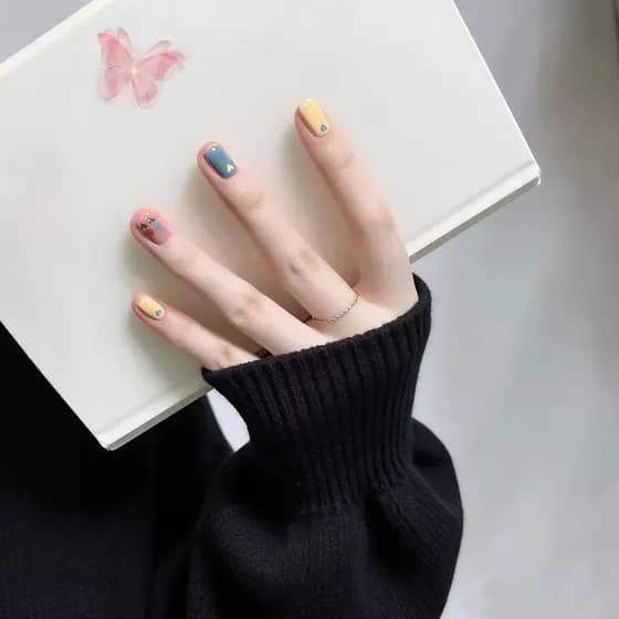 Cor ponto simplificado doce artesanal usar unhas manicure clareamento manicure adesivos remendo de unhas