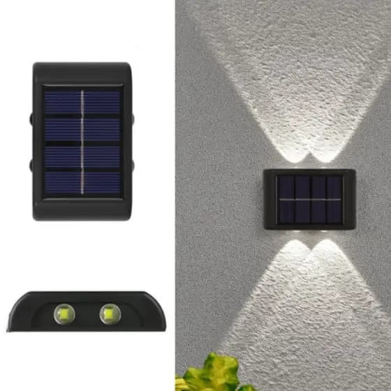 Lâmpada De Parede LED Movida A Energia Solar De 2 Peças , Resistente À Água Com Longa Vida E Uso Sustentável Para Ilumin