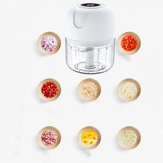 Promoção Mini Processador De Fio Elétrico Branco De Três Cortes