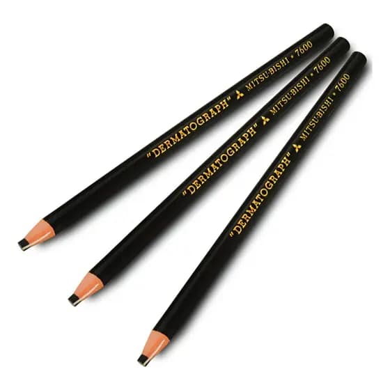 Kit 3 Lápis Preto Mitsubishi 7600 | Lápis Dermatográfico Preto Maquiagem Micropigmentação
