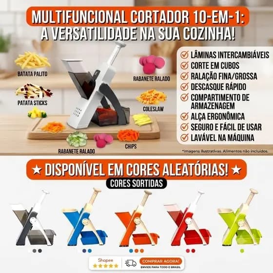 CORTADOR de Legumes Multifuncional - (Cores Sortidas)