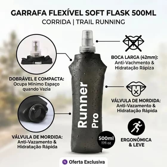 Garrafa Flexível Soft Flask 500ml Corrida Trail Running Hidratação
