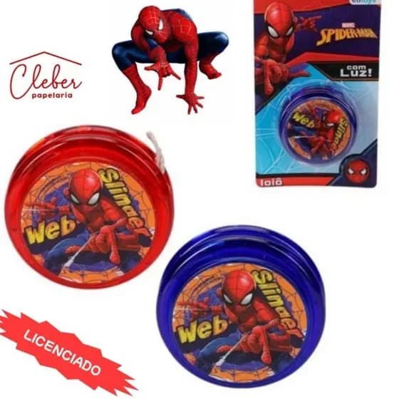 Ioio / yoyo com Luz Homem Aranha Yo-yo Spider-Man Brinquedo Luxo ETILUX 01 unidade cor sortida