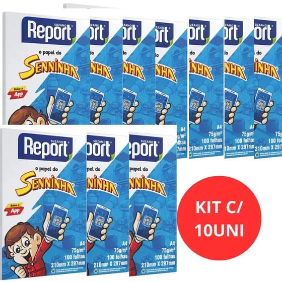 Papel Sulfite A4 210 x 297 mm 100 Folhas Branca (kit ) SENINHA