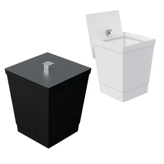 Lixeira Para Banheiro Cozinha Luxo Linha Black e White Premium Cesto Lixo 6,5l Multiuso