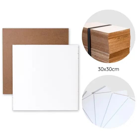 Kit Placa de MDF Branco 30x30cm ideal para artesanato, decoração Kit 10/30