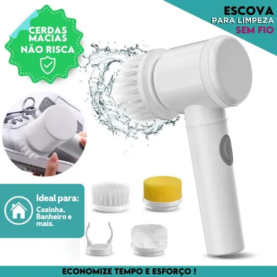 Escova Elétrica Sem Fio Para Limpeza Pesada Recarregável Limpador Multiuso Prático e Fácil | BNVT