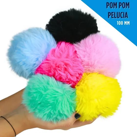Pompom de Pelúcia 100mm - C/25 - Macios e Coloridos - Ideal para Artesanato Criativo | BNVT