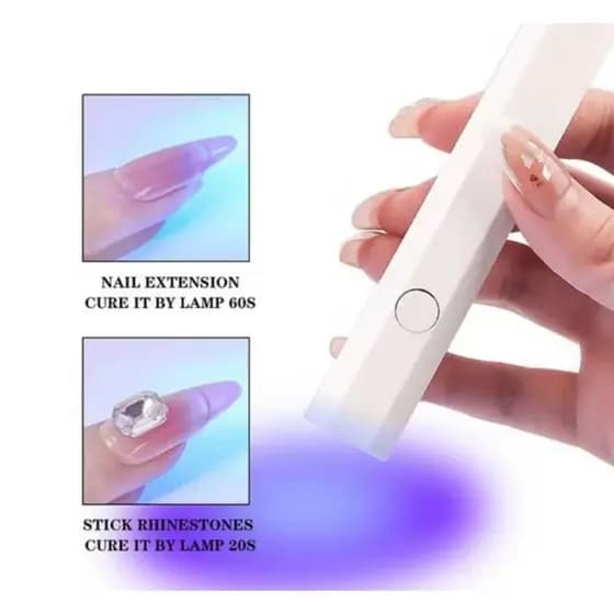Lanterna Cabine Led Uv Usb Seca Unha Esmalte Em Gel - Cor Branco e rosa Lanterna Cabine Led Uv Usb Seca Unha