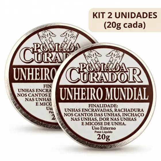 Kit Pomada Curador Unheiro Mundial 2 Unidades De 20g.