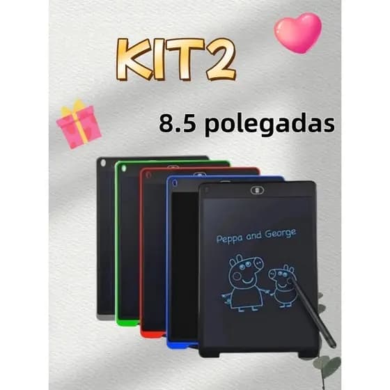 KIT2 Lousas Magicas Tablet Lcd 8.5 Polegadas Para Escrever Pintar e Desenhar Infantil