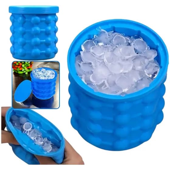 Balde Silicone Gelo Rapido Tampa Pratico Drinks Sucos Bebidas Geladas
