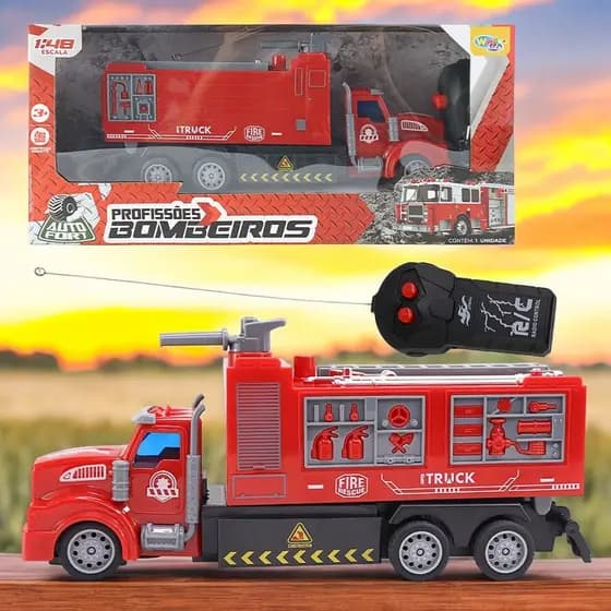 Carrinho Controle Remoto Bombeiro Brinquedo