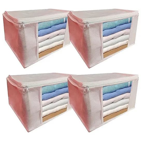 KIT 4 Caixa organizadora Multiuso para manta/coberta/calçados20x34x34cm (PACK P) - ORGANIZALUX