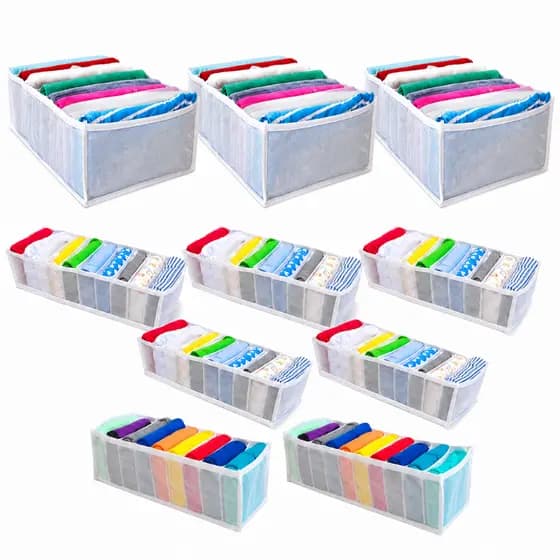 Kit 10 Colmeia organizadora de gavetas TNT 2P+3G+5M Calcinha/cuecas/camisetas - Mila Organizadores