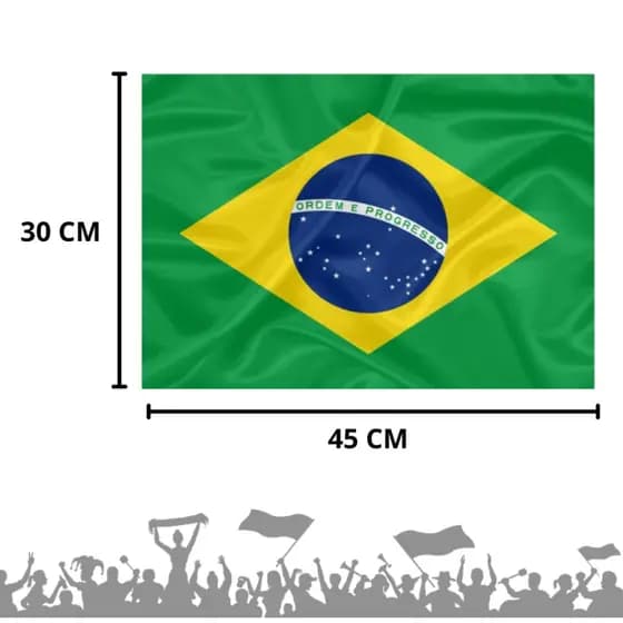 Bandeira do Brasil 30 X 45 cm / 63 X 95 cm / 90 X 130 cm 100% Poliéster 2 lados com Cores Fortes e Nítidas