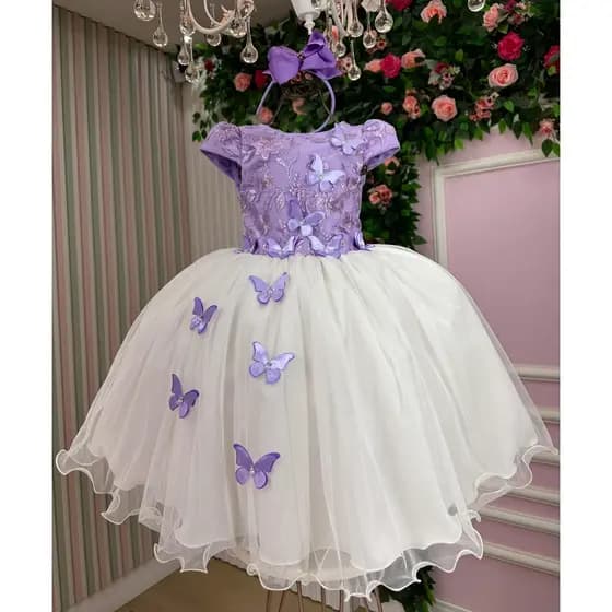 Vestido Midi Lilás Off Casamento Luxo Infantil Juvenil Vila Lele Sabrina Festa Princesa Elegante
