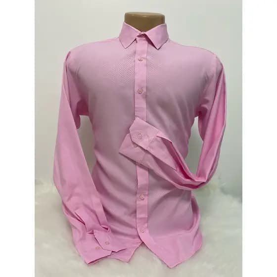Camisa Social Masculina Slim Fit Manga longa Camisa Estampada