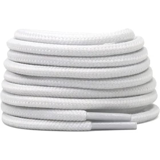 Cadarço Roliço Para botas coturnos cano médio redondo - Branco e Preto 1,20 cm 2 pares