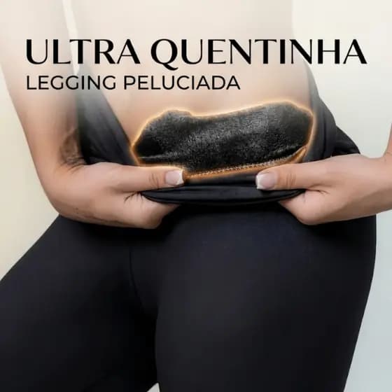 Legging Feminina Peluciada Flanelada Cintura Alta Inverno