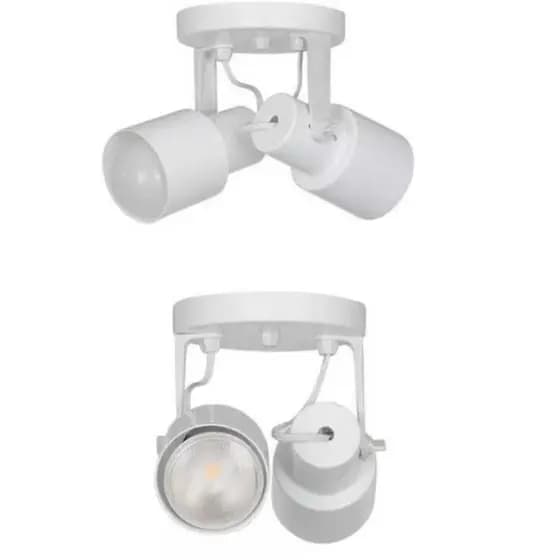 Spot Sobrepor Stela Painel Plafon Duplo 2 Lâmpada Led Branco