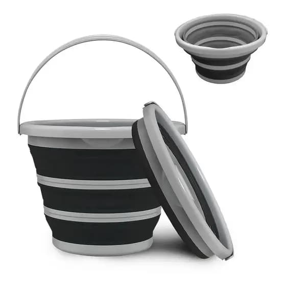 Balde Dobrável Retrátil 10 Litros Silicone Original Multiuso Portátil